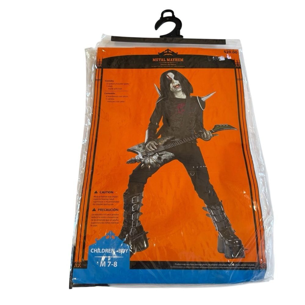 Metal Mayhem Rock Star Zombie Costume Boy Sz 7-8 Halloween Dress Up